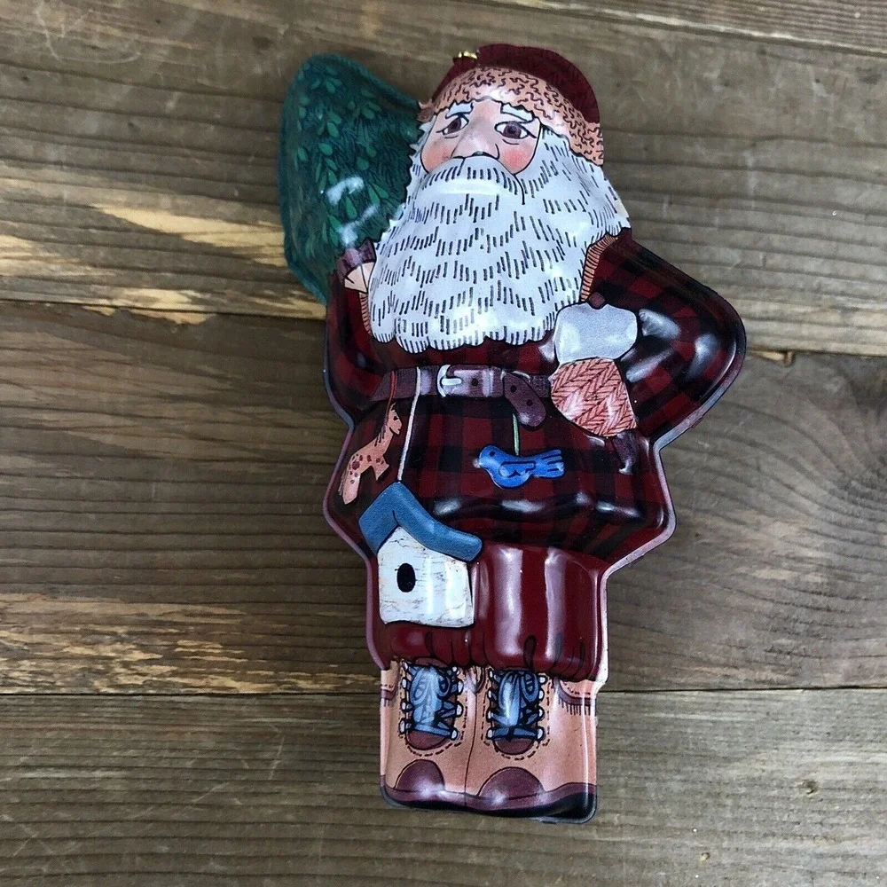Hallmark Keepsake Ornament WOODLAND SANTA‎ Pressed Vintage 90s Christmas Holiday